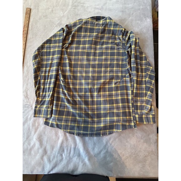 Magpul Industries Shirt Mens Large Gray Yellow Plaid Logger Flannel Snap Buttons - Picture 5 of 6